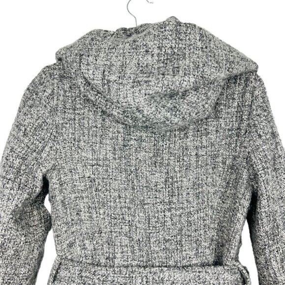 Vertigo Paris Grey Tweed Hooded Wool Blend Pea Coat Women Size S - Picture 7 of 15